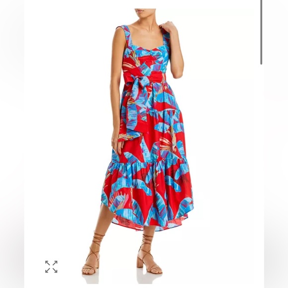 Sweet Jungle Cotton Midi Dress FARM RIO - Picture 1 of 11